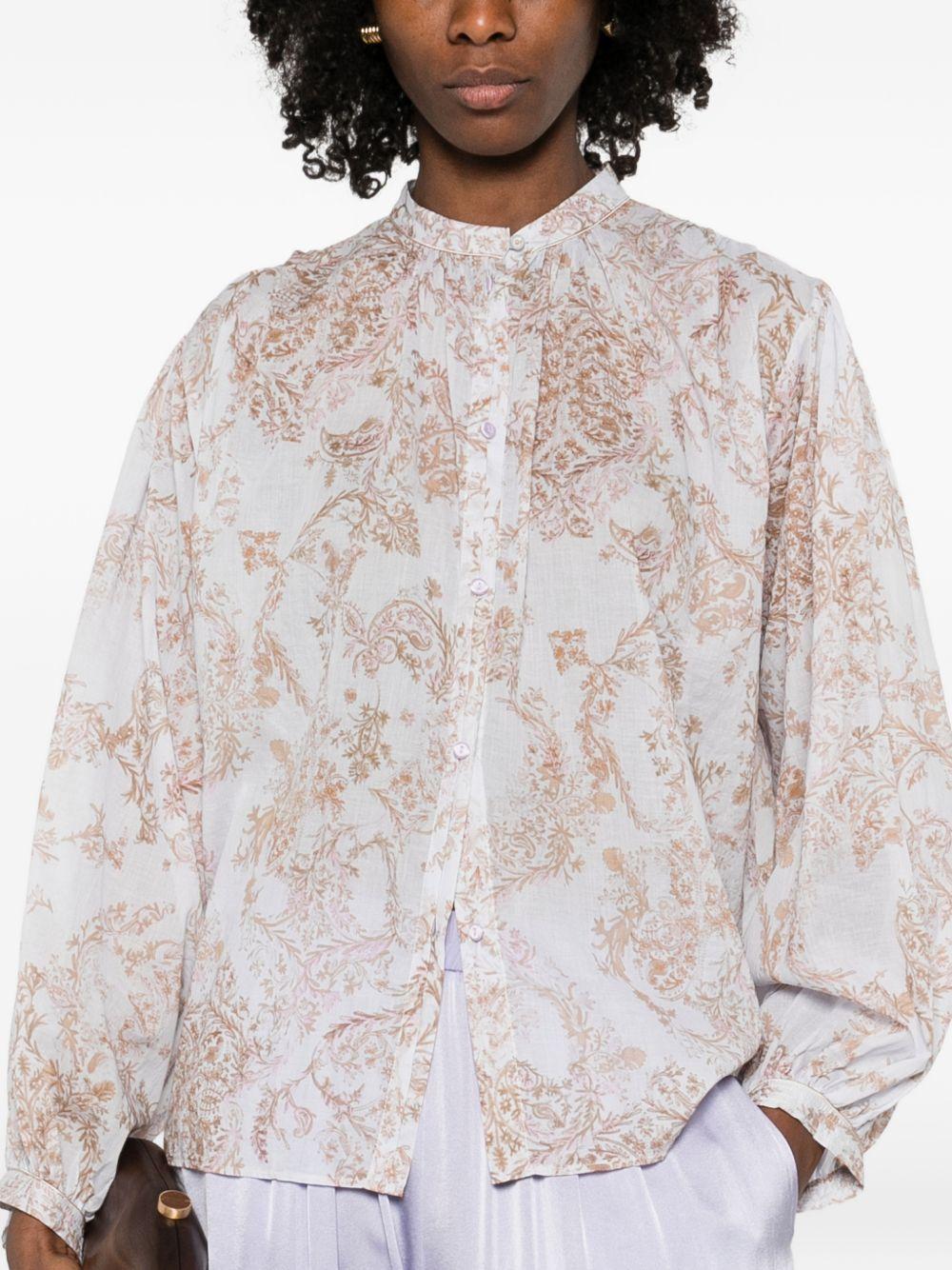 FORTE FORTE Camicia rosa con stampa floreale