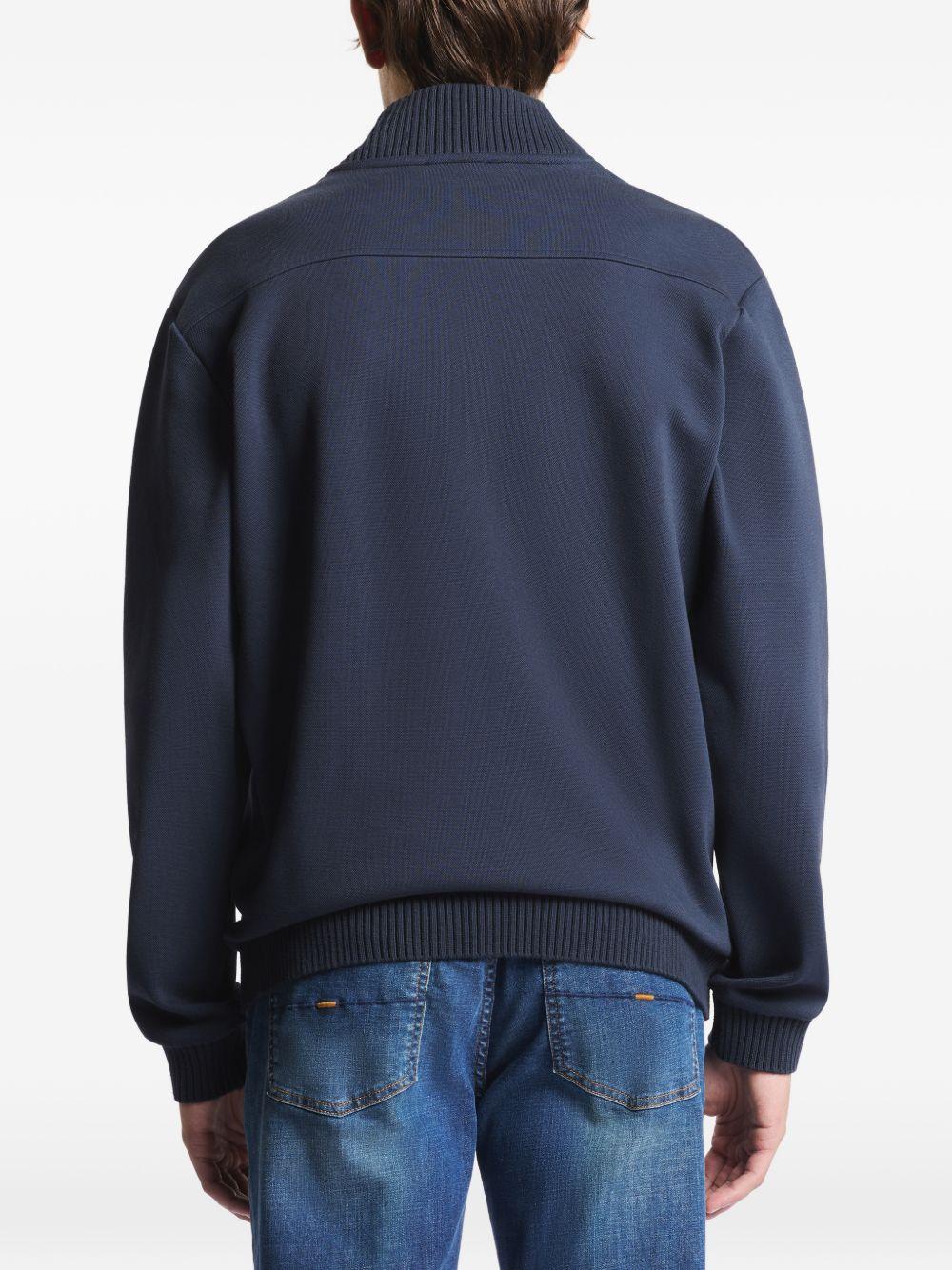 FAY Cardigan in cotone blu con bottoni