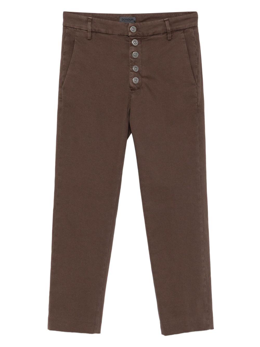 DONDUP Pantaloni marroni in cotone
