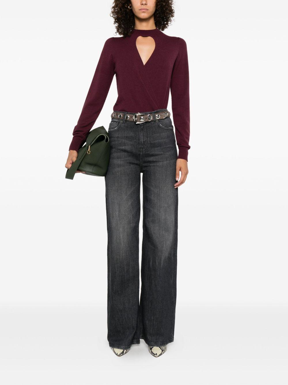 TWINSET Maglia bordeaux con scollo a goccia