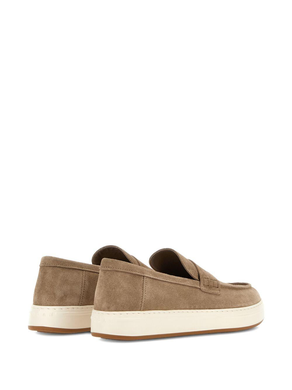 HOGAN Mocassini H-TV in pelle scamosciata marrone