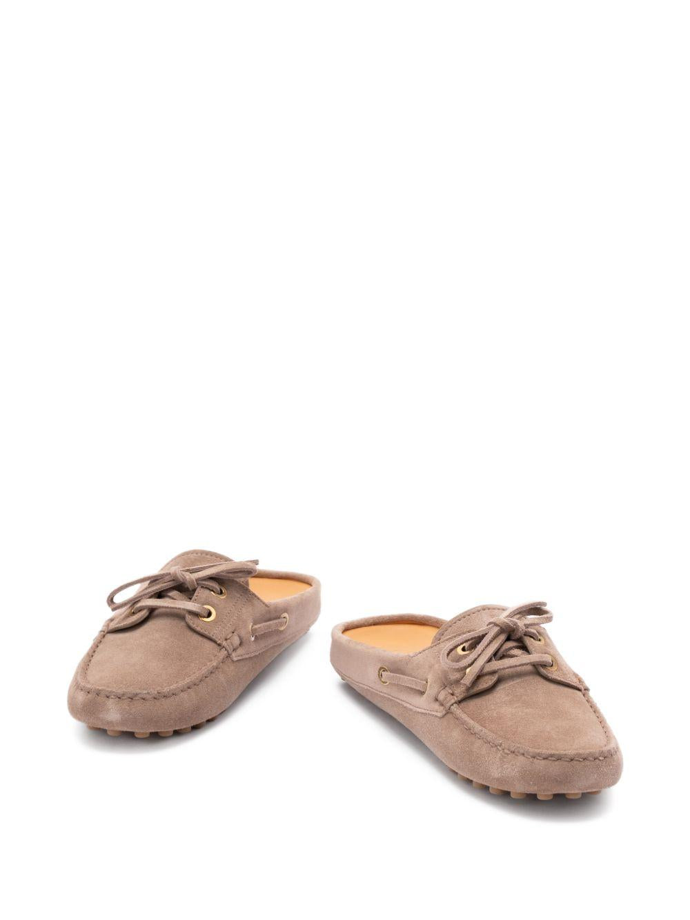 TODS Sabot Gommino in pelle scamosciata beige