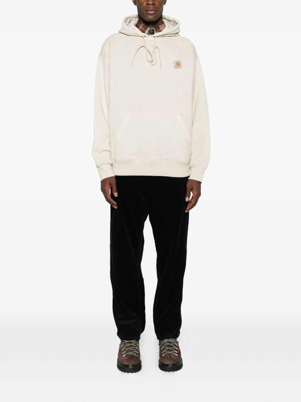 CARHARTT WIP Felpa in cotone beige con cappuccio e logo