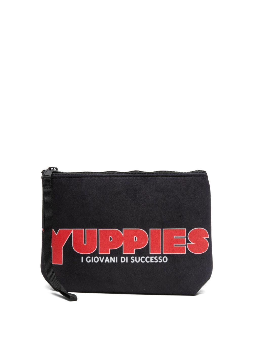 MC2 SAINT BARTH Pochette 'Aline' nera con stampa