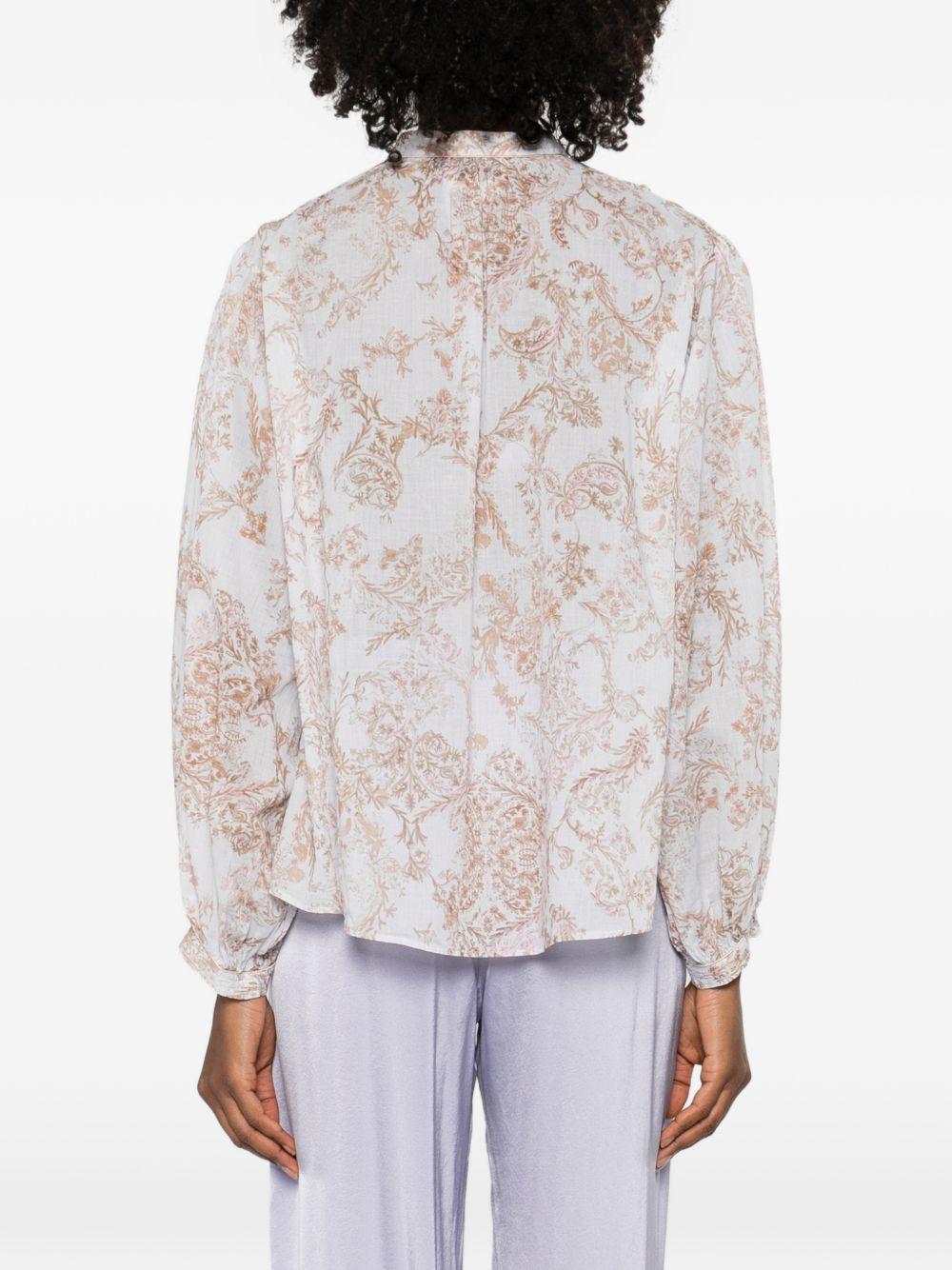 FORTE FORTE Camicia rosa con stampa floreale