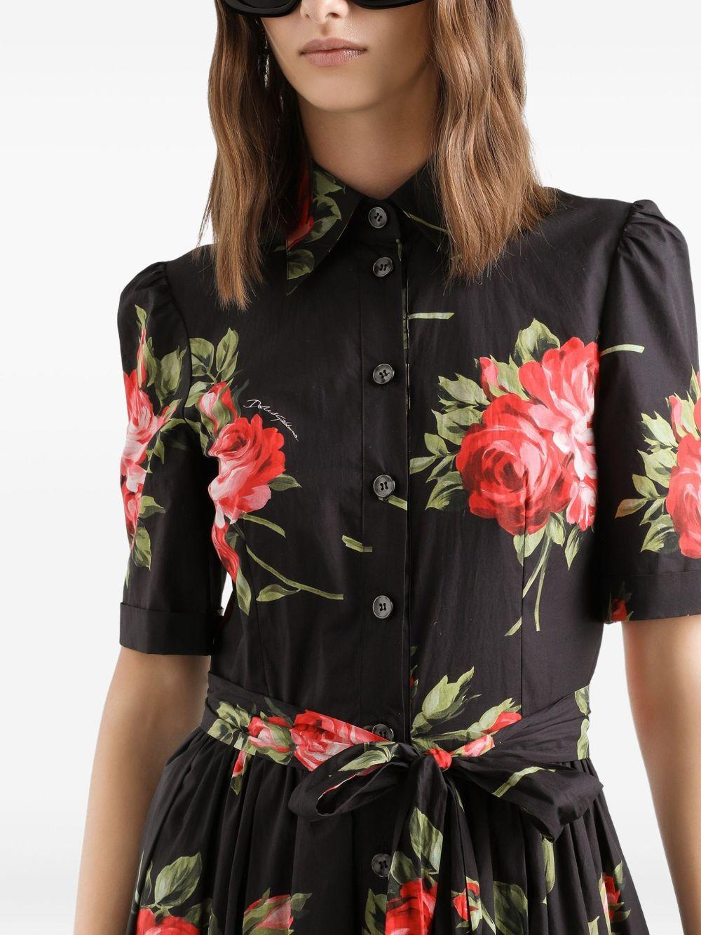 DOLCE e GABBANA Abito midi con fantasia floreale