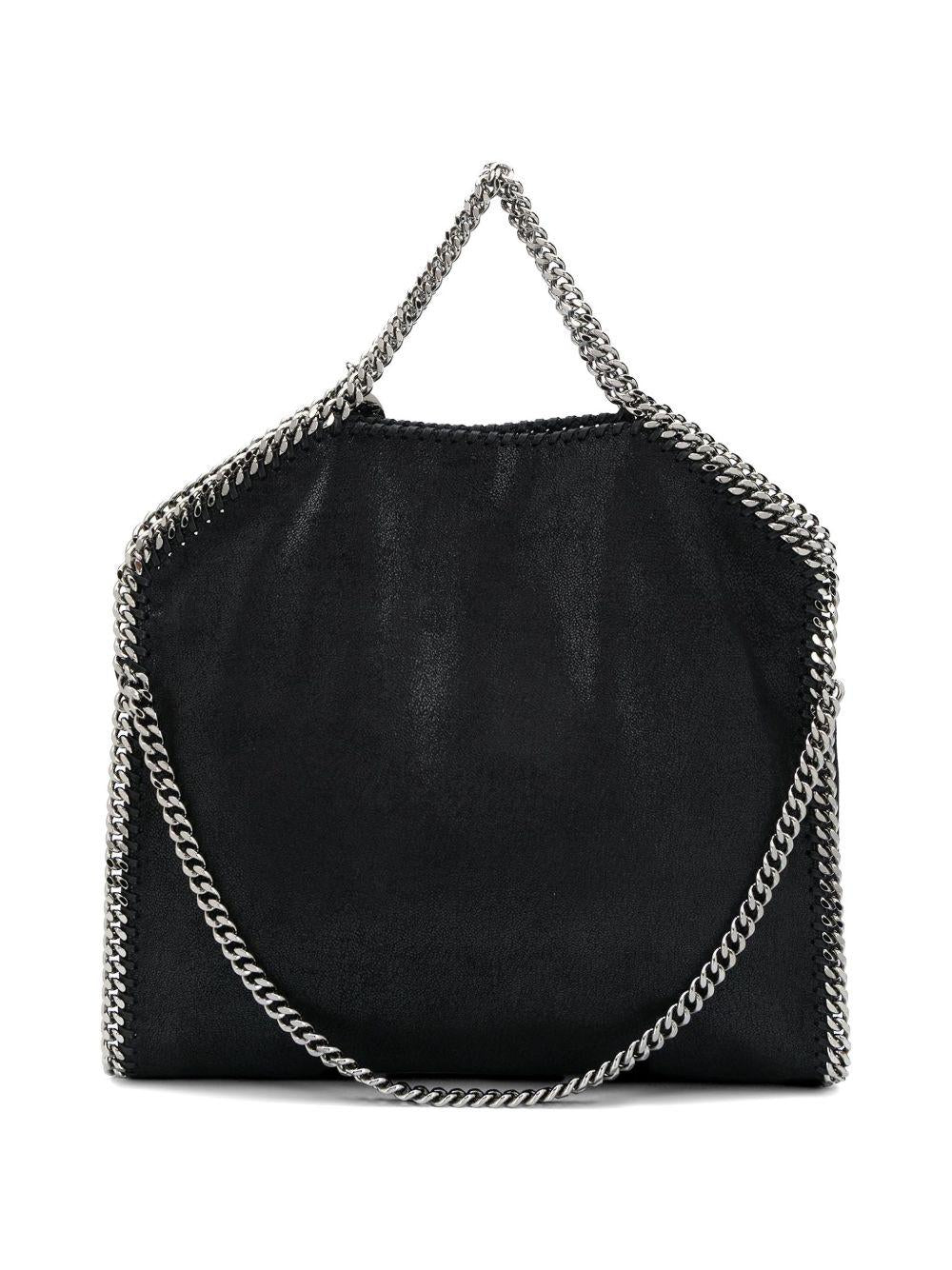 STELLA MCCARTNEY Borsa tote Falabella nera con catena argentata