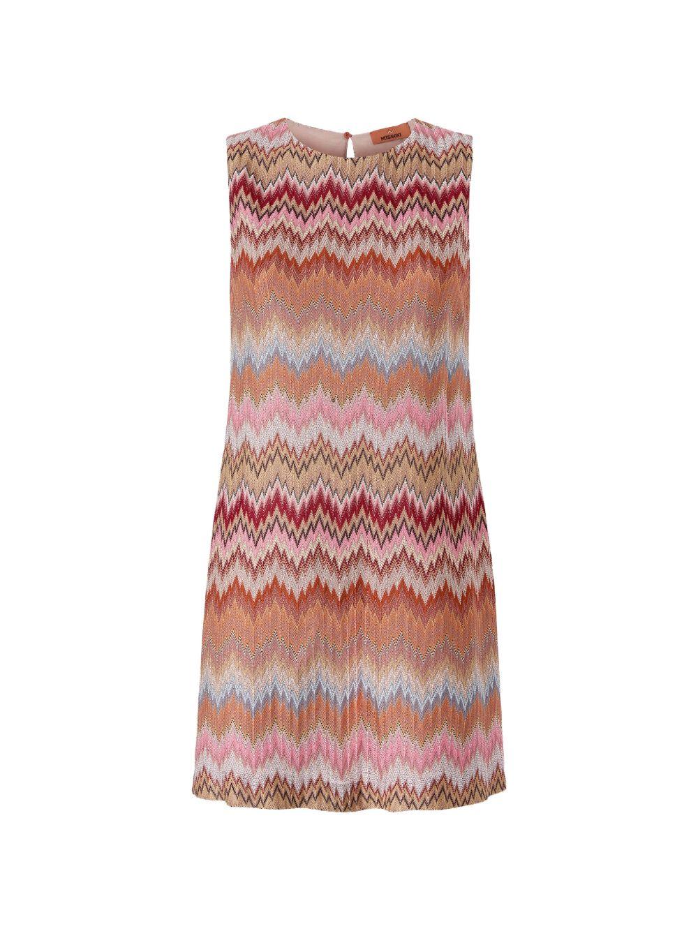 MISSONI Abito corto smanicato a zigzag multicolore