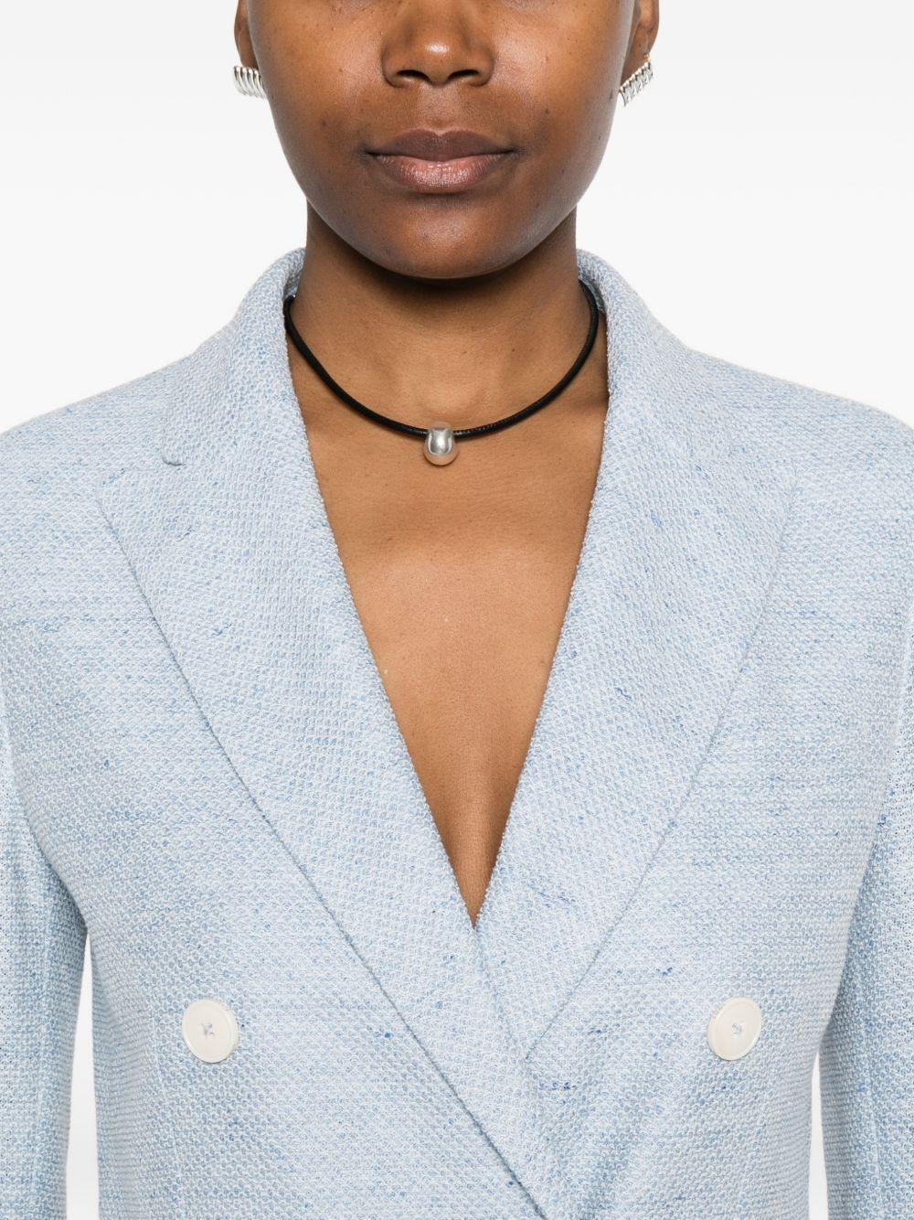 CIRCOLO 1901 Blazer doppiopetto celeste in lino con tasche