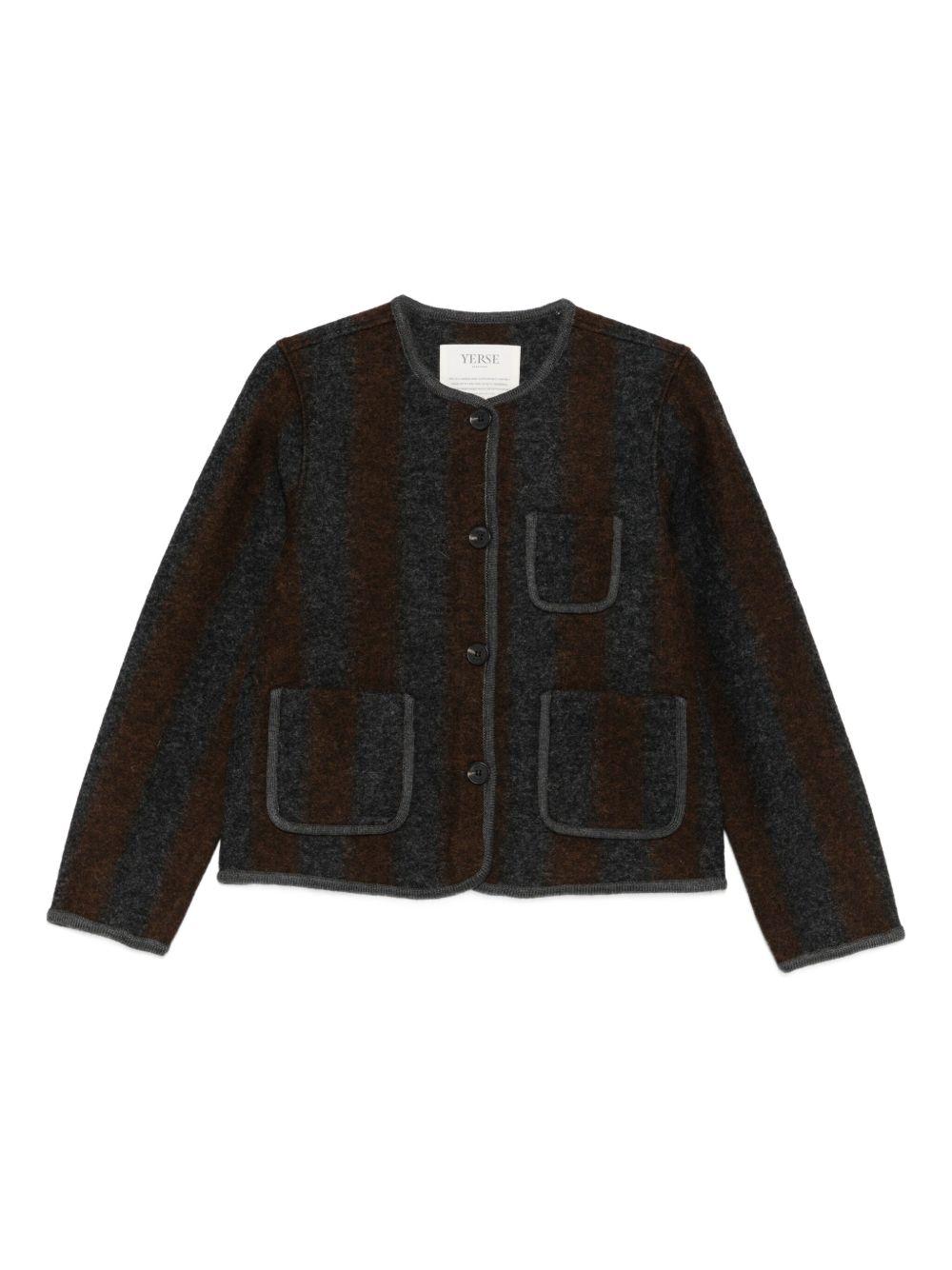 YERSE Giacca Graz con motivo a righe grigio e marrone