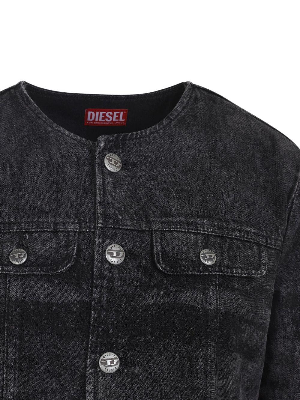 DIESEL Giacca denim con bordi sfrangiati
