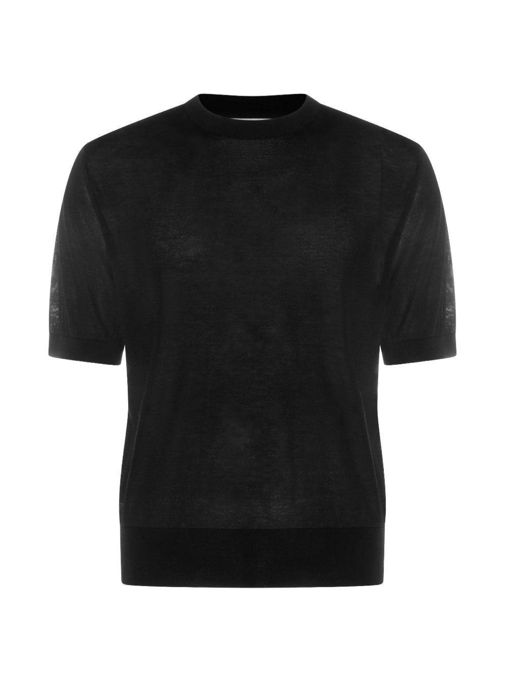 SEVEN GAUGE T-shirt in maglia sottile nera