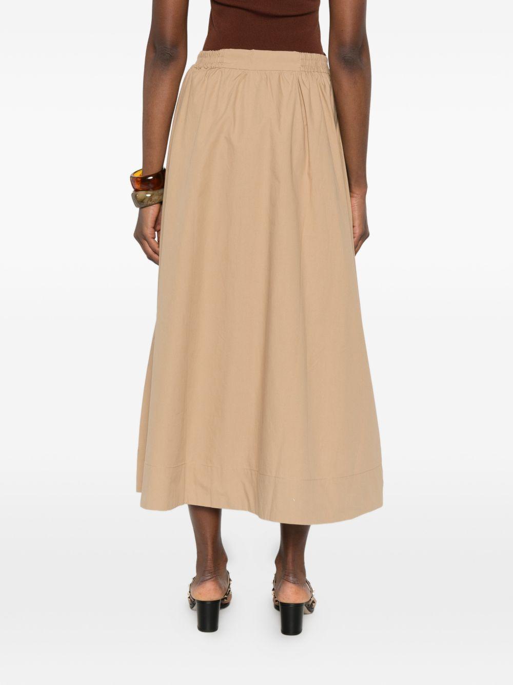 YERSE Gonna midi Maggie in cotone color cammello