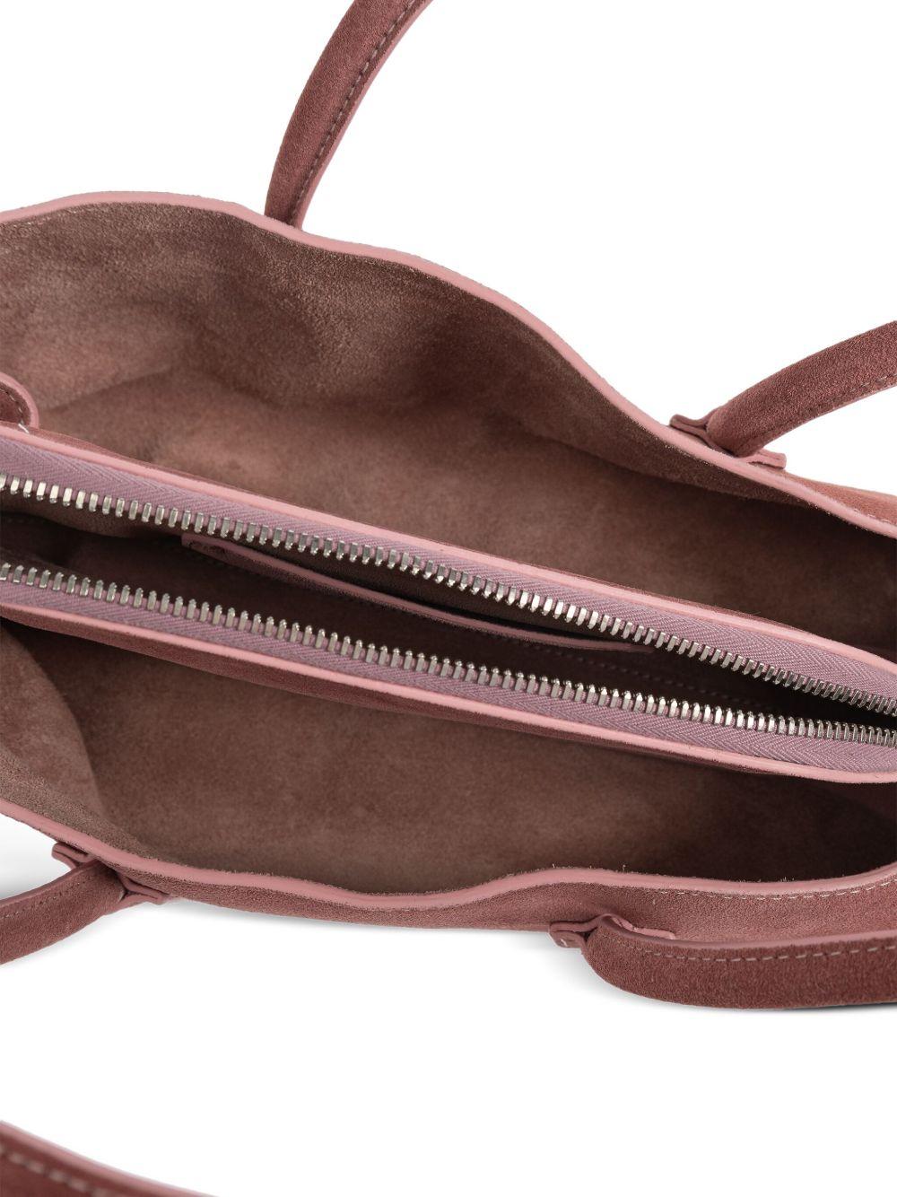 THE ATTICO Borsa a spalla piccola 'La Passeggiata' in camoscio rosa