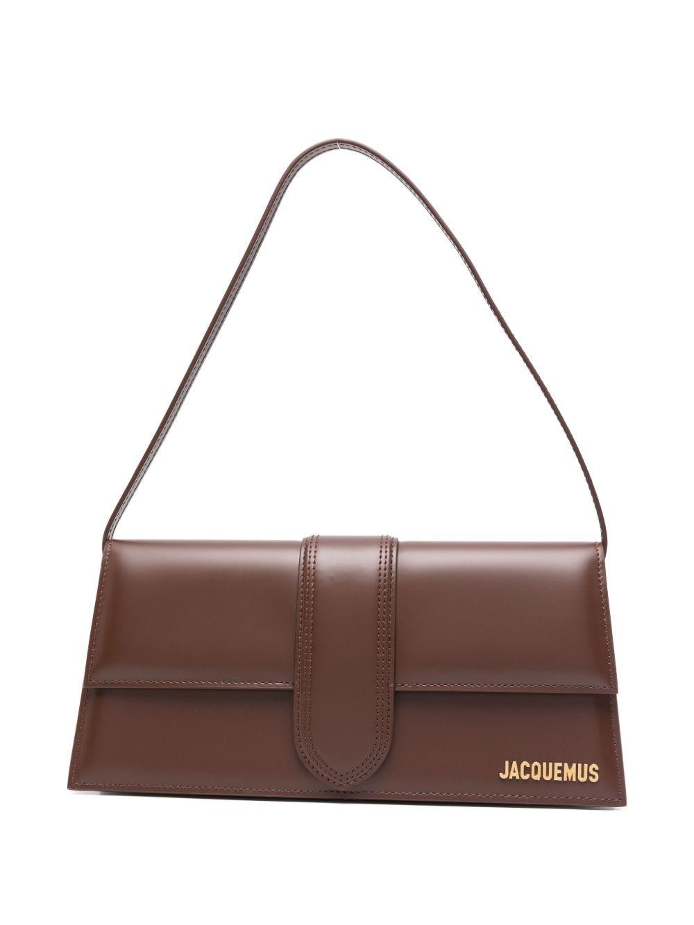 JACQUEMUS Borsa Bambino Longo a spalla in pelle marrone