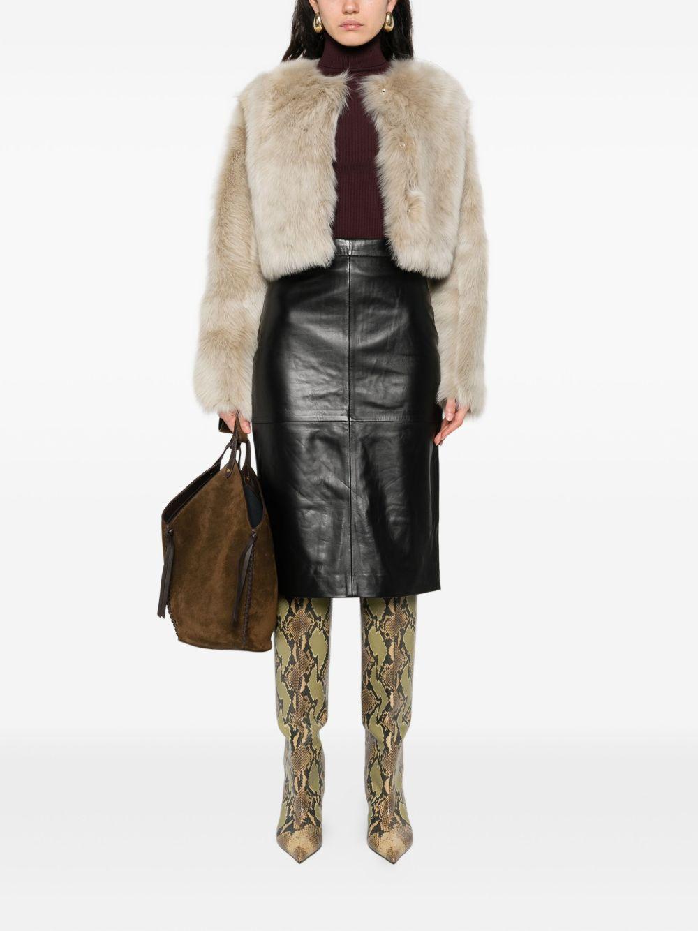 ELISABETTA FRANCHI Maglia viola scuro a collo alto