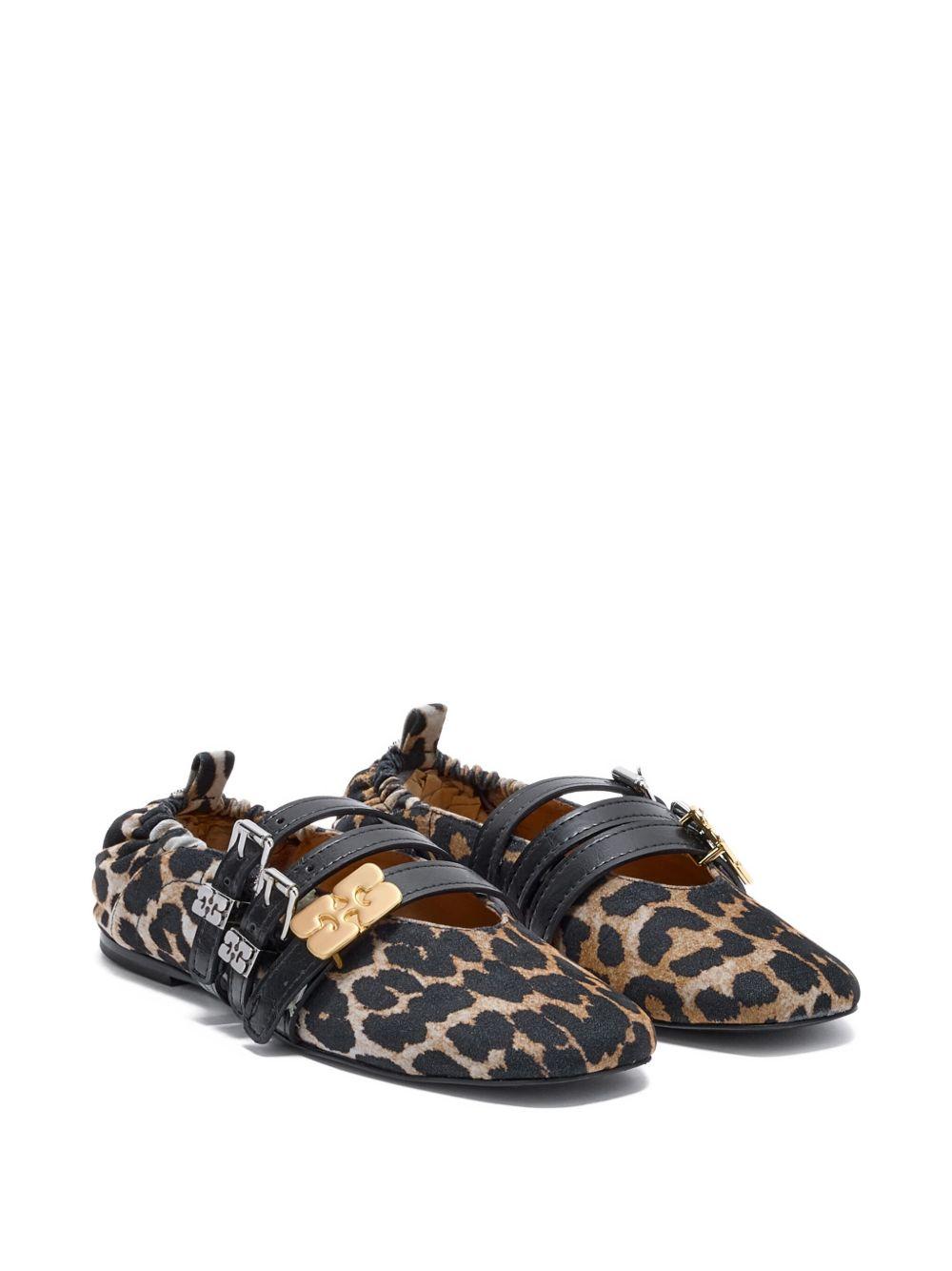GANNI Ballerine con stampa leopardata