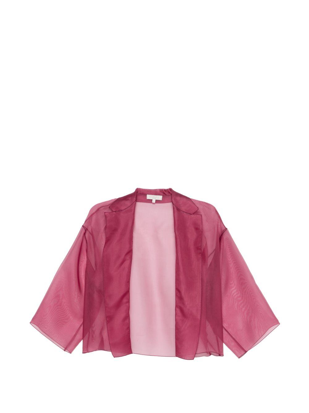 ANTONELLI Giacca rosa amarena multivelo Emma semitrasparente