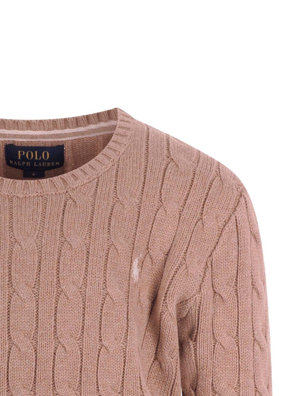 POLO RALPH LAUREN Maglia in cotone marrone chiaro