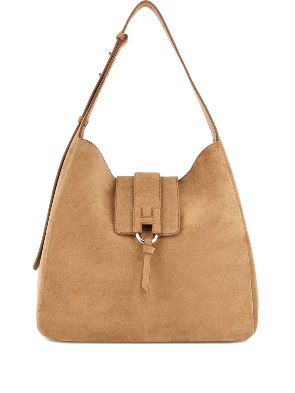 HOGAN Borsa a spalla in suede cammello