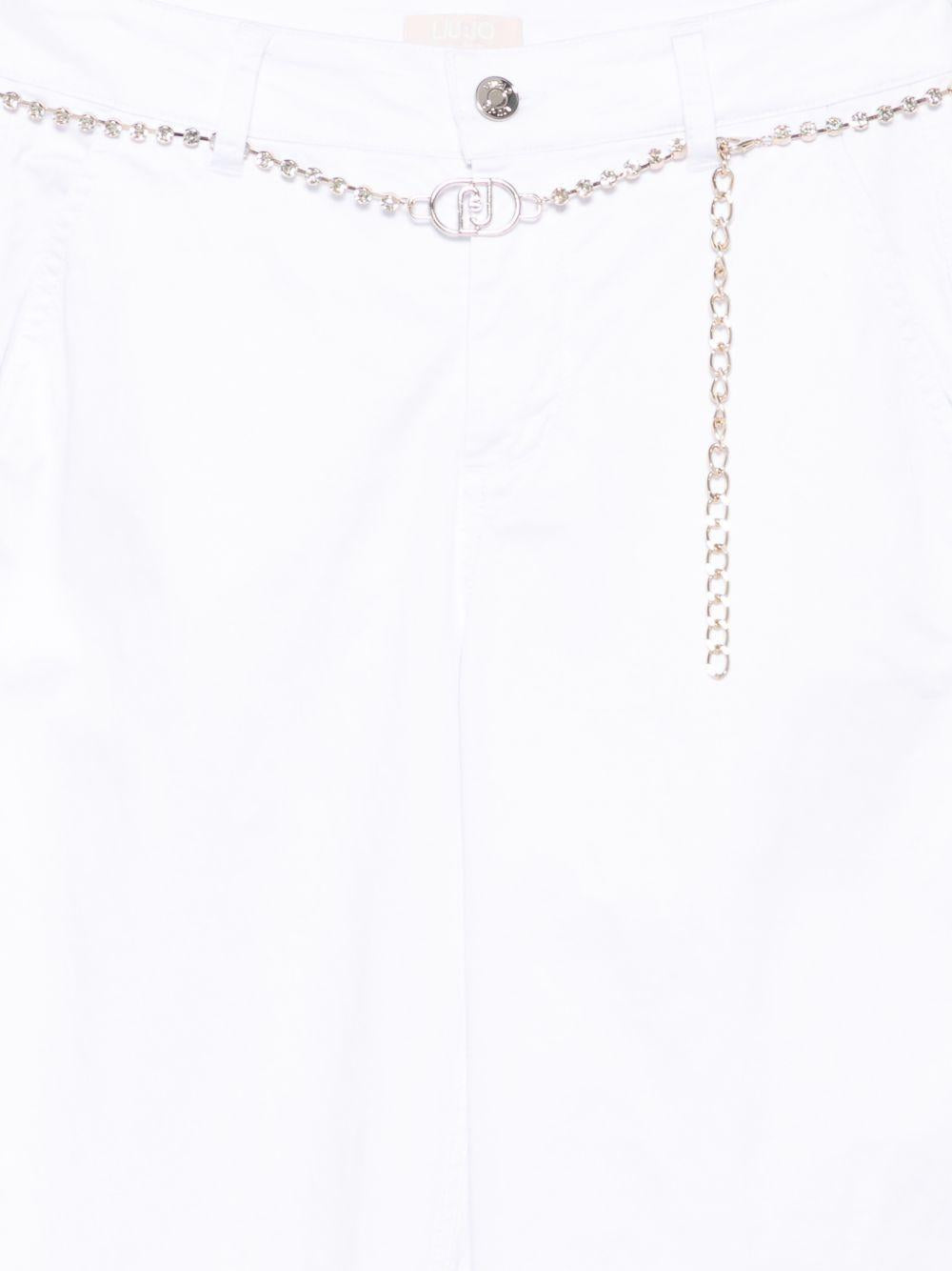 LIUJO Pantaloni con catenina in vita bianchi