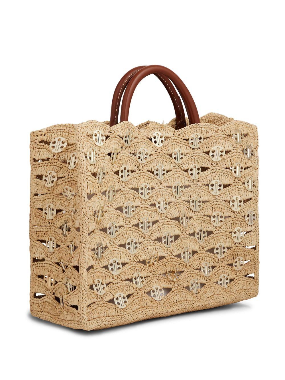 RABANNE Borsa a mano in rafia beige