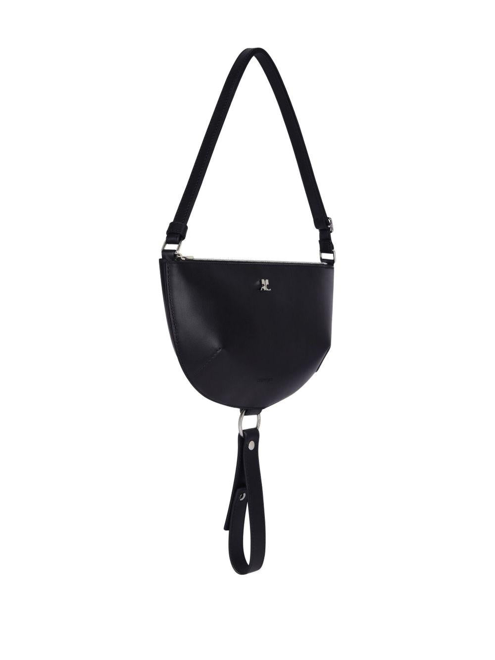 COURREGES Borsa a spalla Holy Eclipse in pelle nera