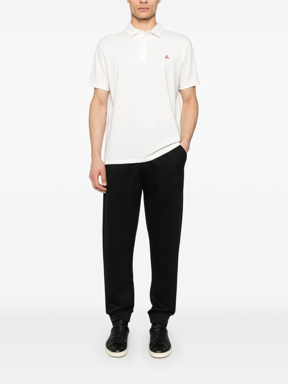 PEUTEREY Polo avorio con logo a maniche corte