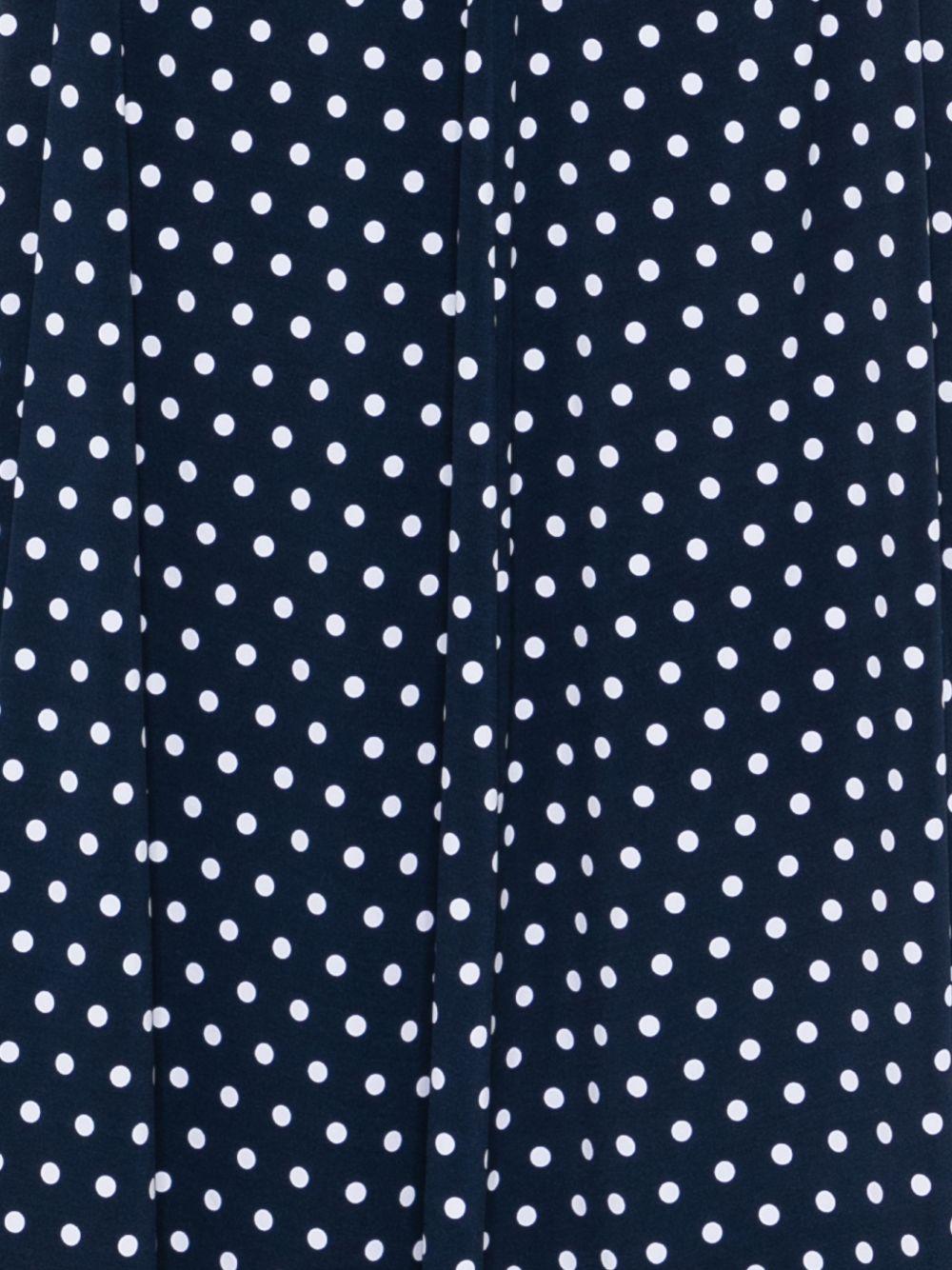 MICHAEL KORS Abito midi blu navy a pois con scollo a V