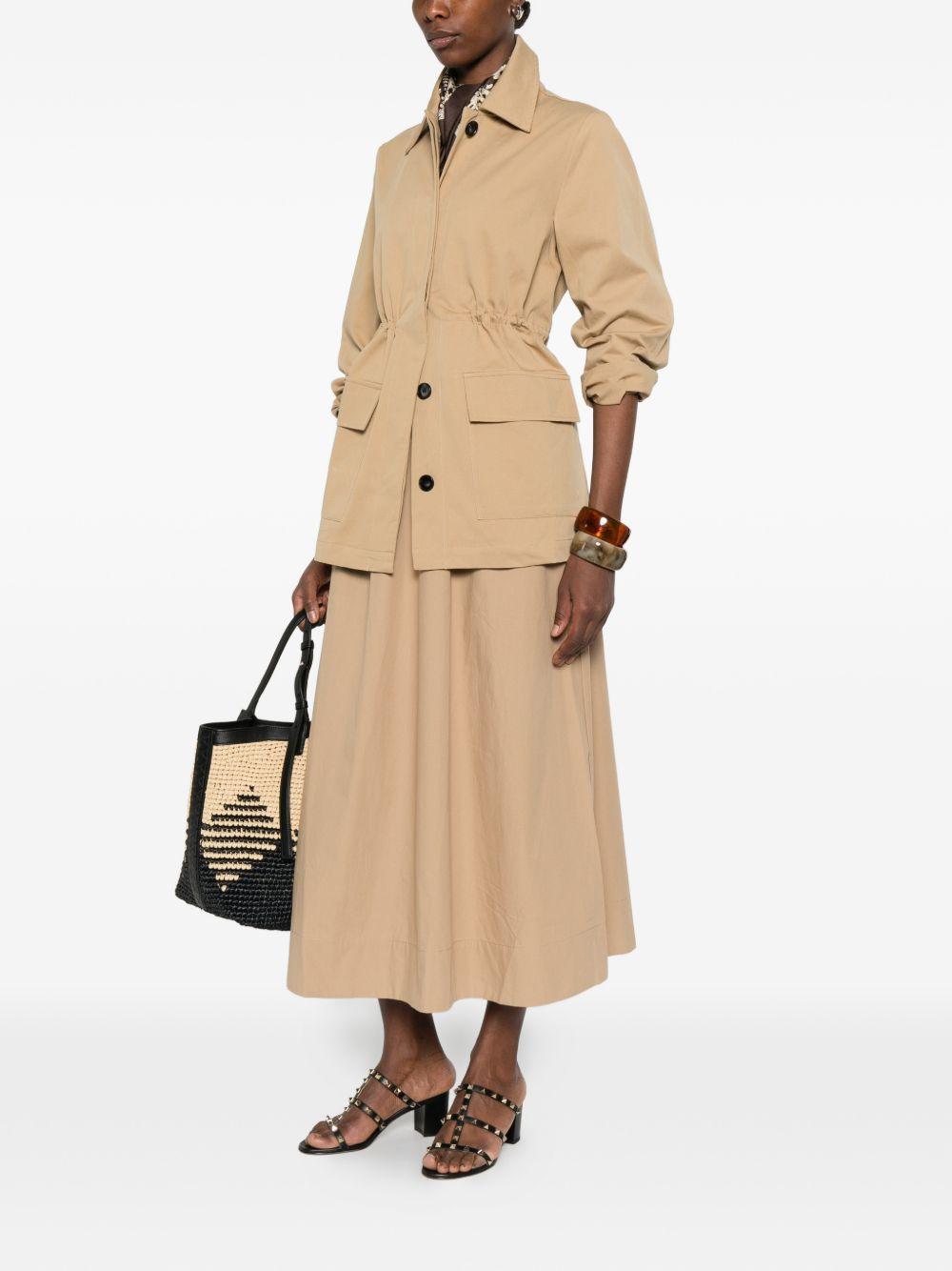 YERSE Gonna midi Maggie in cotone color cammello