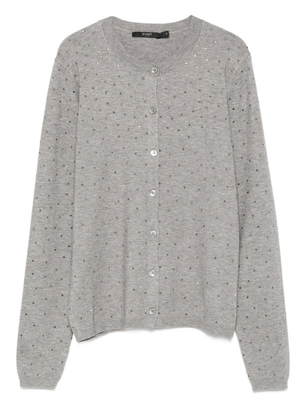SEVENTY Cardigan girocollo con dettagli di cristalli