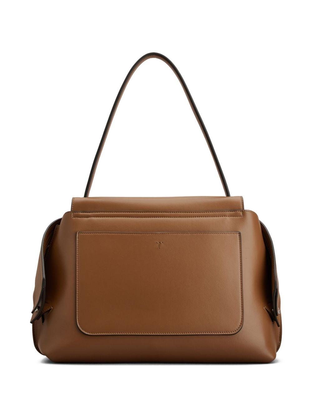 TODS Borsa a spalla in pelle marrone<BR/>