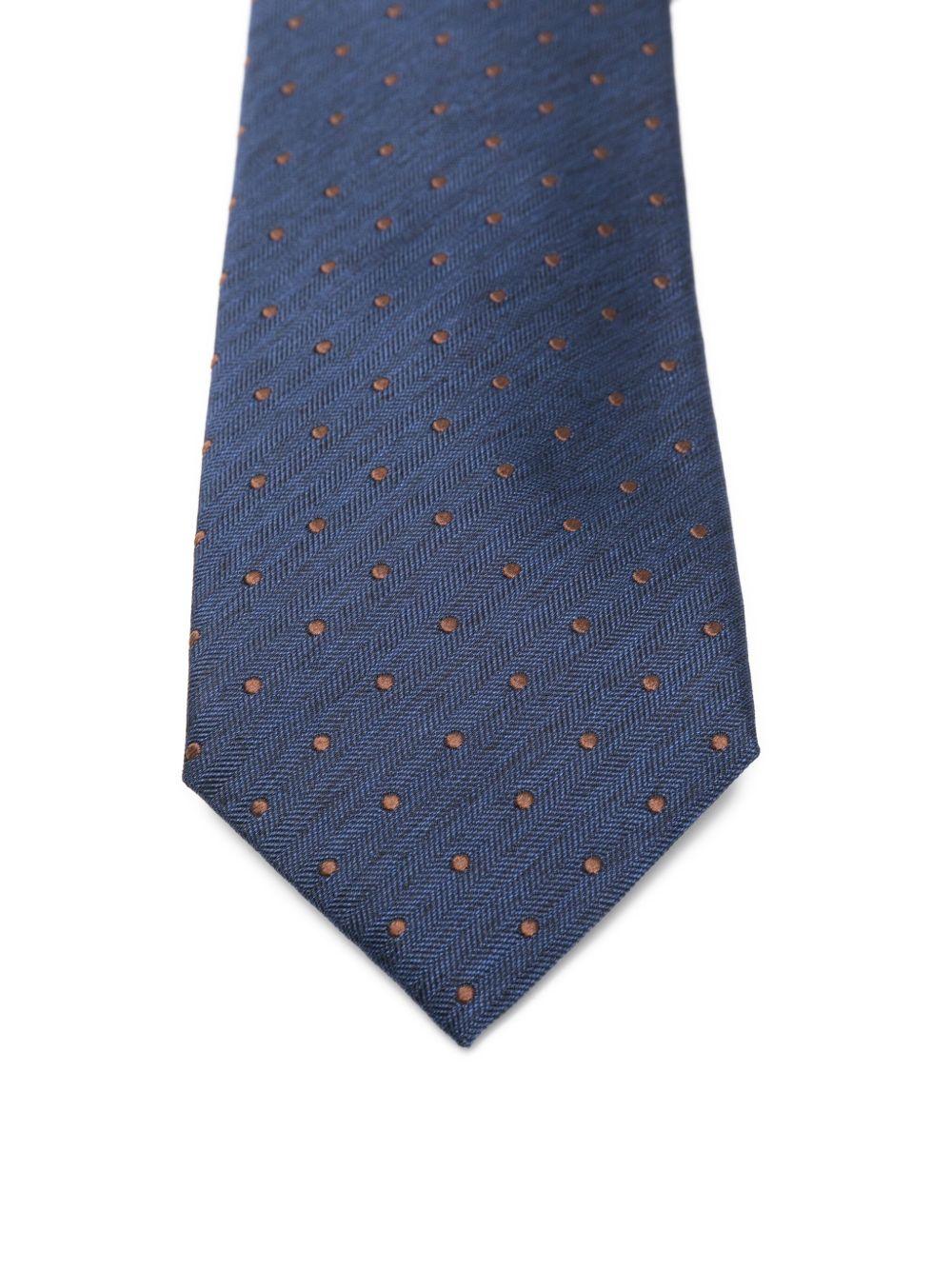 CORNELIANI Cravatta blu con piccole geometrie