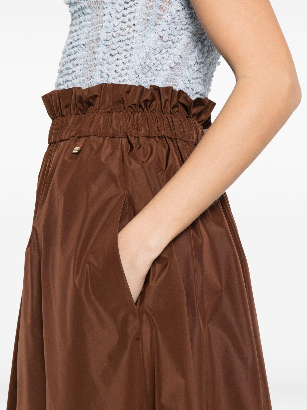 HERNO Gonna lunga increspata marrone