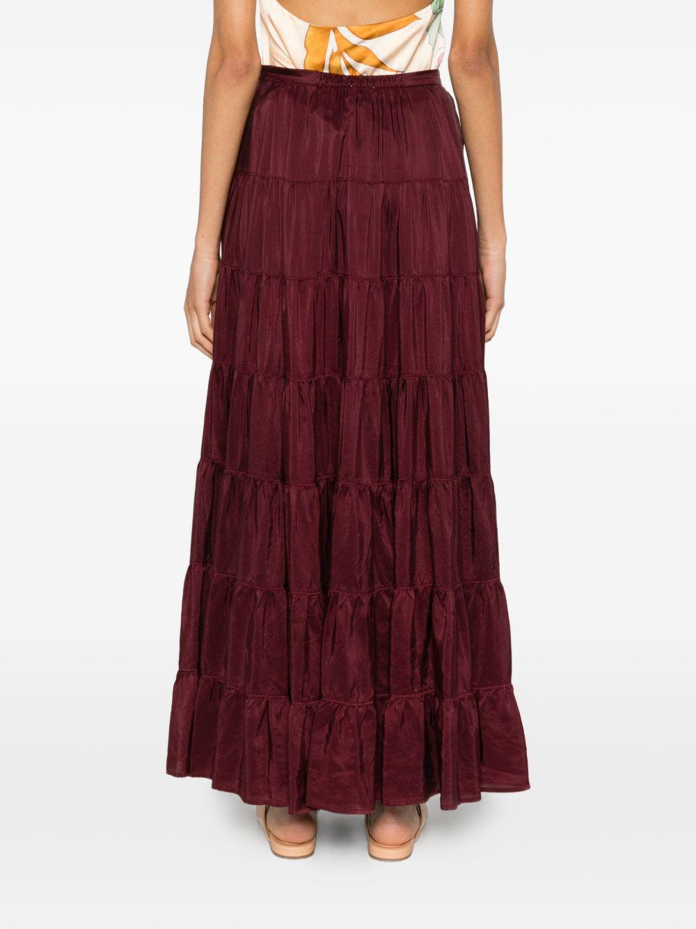 FORTE FORTE Gonna lunga in seta bordeaux