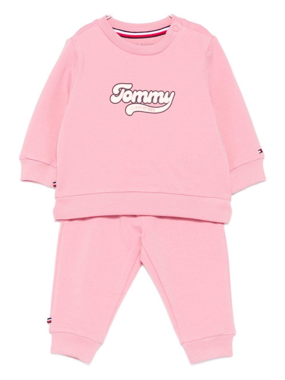 TOMMY HILFIGER Tuta sport rosa con stampa