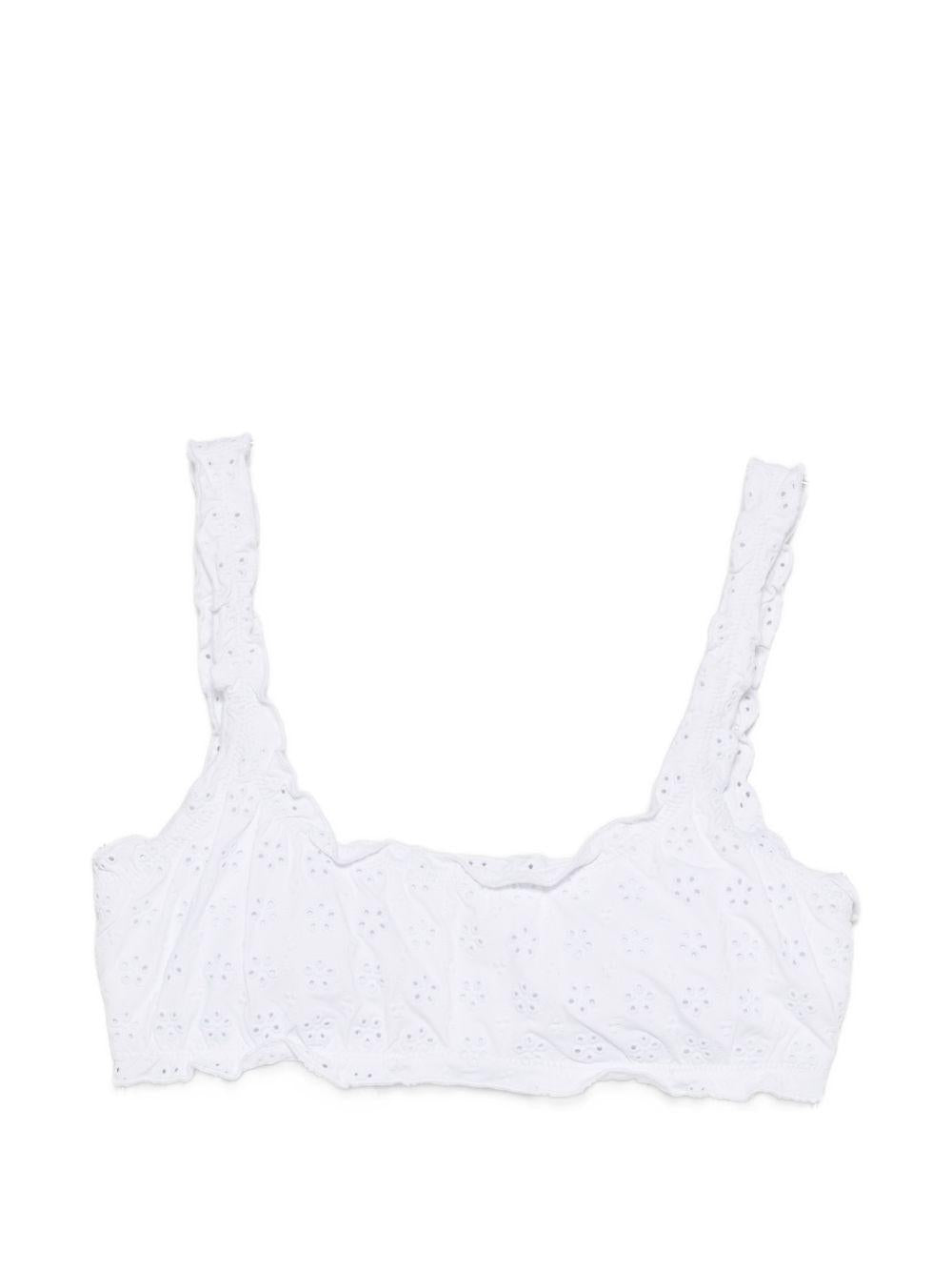 POLO RALPH LAUREN Top bikini in San Gallo bianco