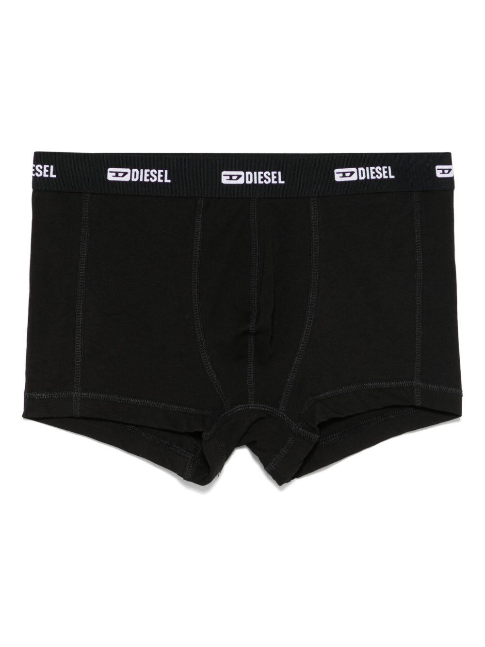 DIESEL Set da 3 boxer in cotone neri elasticizzati