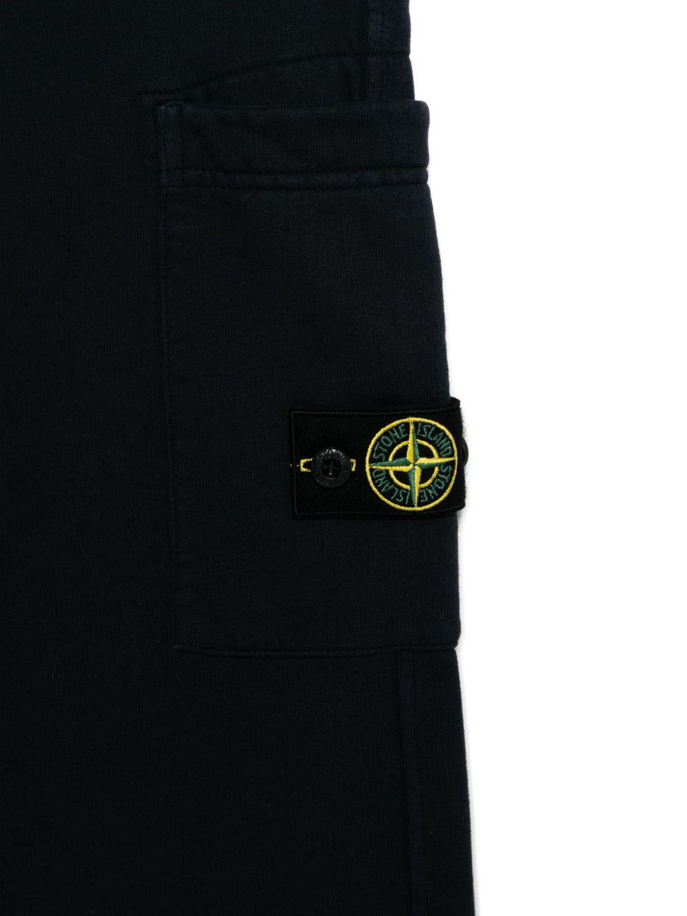 STONE ISLAND Pantaloni sportivi blu navy con logo