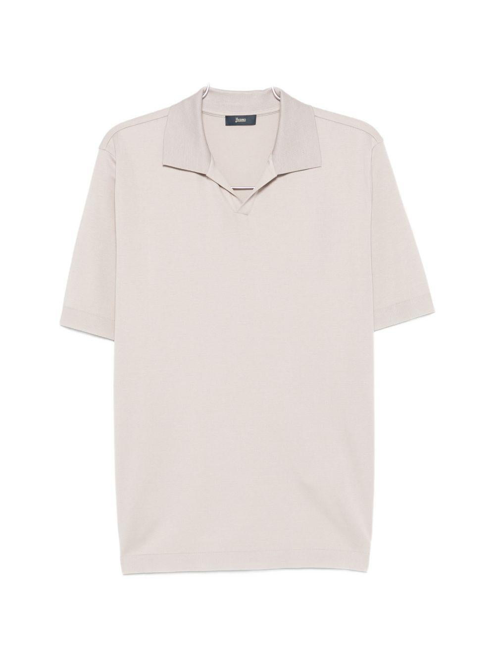 HERNO Polo in cotone grigio