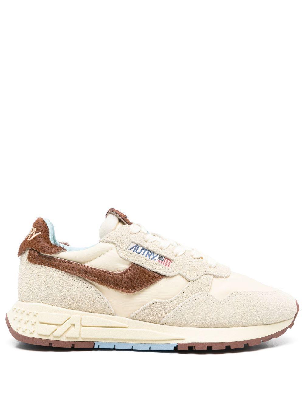 AUTRY Sneakers Reelwind beige e marrone con camoscio
