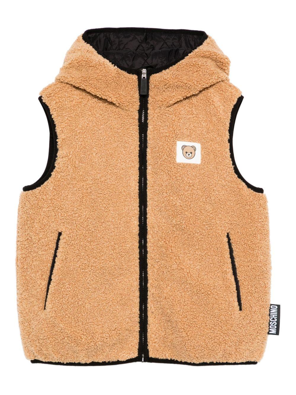 MOSCHINO Gilet teddy con cappuccio