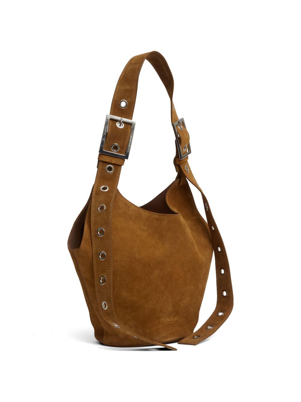DONDUP Borsa a spalla small Hobo in camoscio marrone