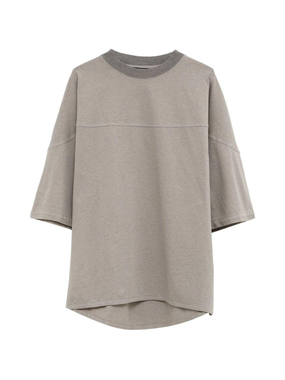 JACQUEMUS T-shirt Atelier grigio in cotone con stampa
