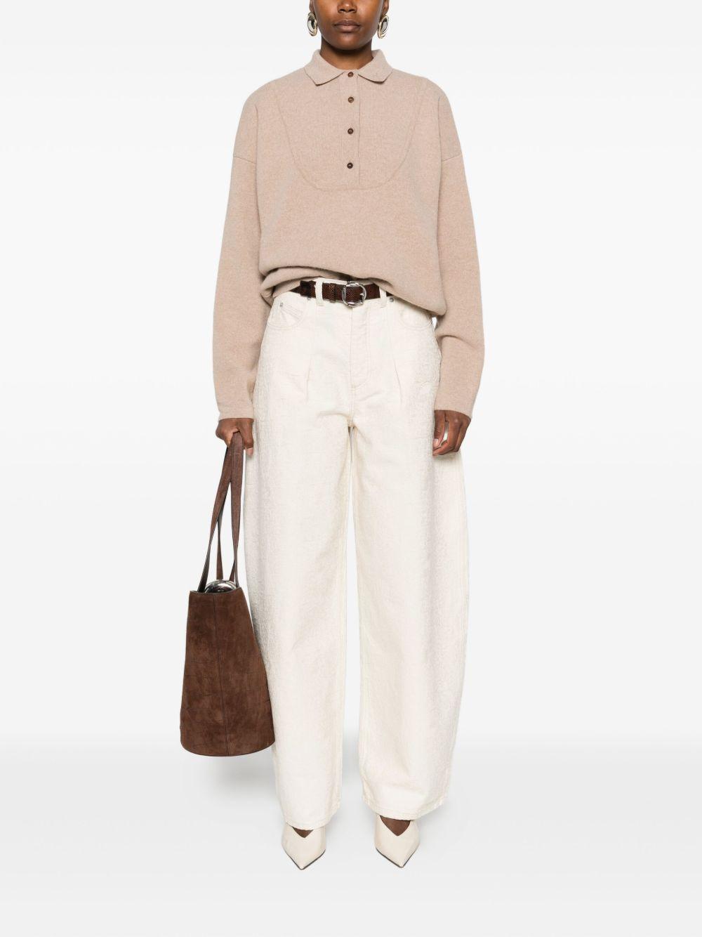 JACQUEMUS Polo 'Vareuse Pallone' in lana e cashmere beige