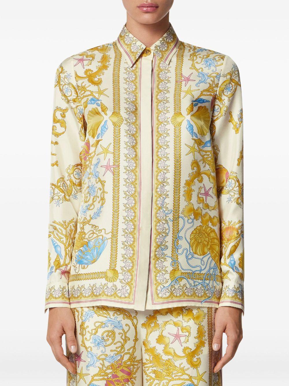 VERSACE Camicia in seta 'Underwater Barocco'