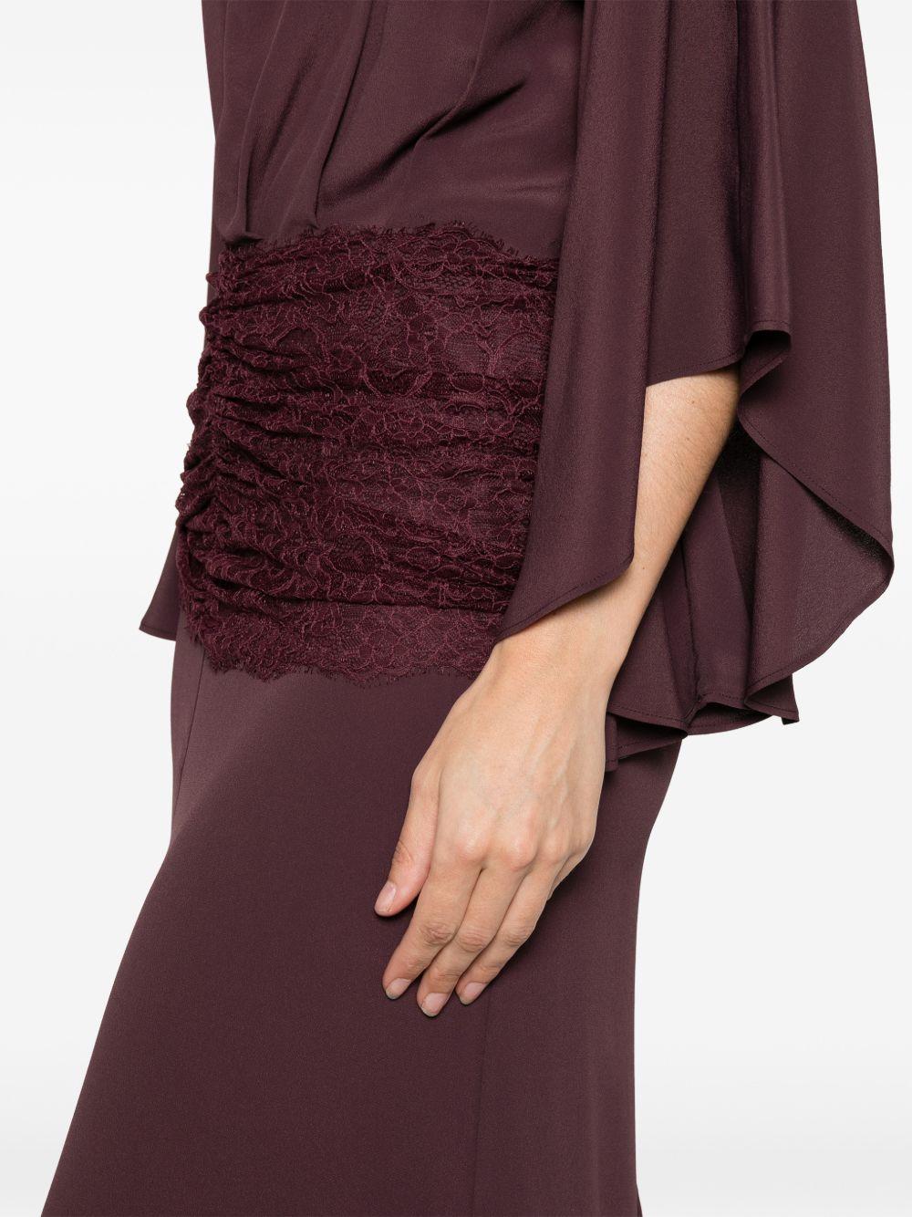 PINKO Abito lungo Radicchio con ricamo in pizzo in vita