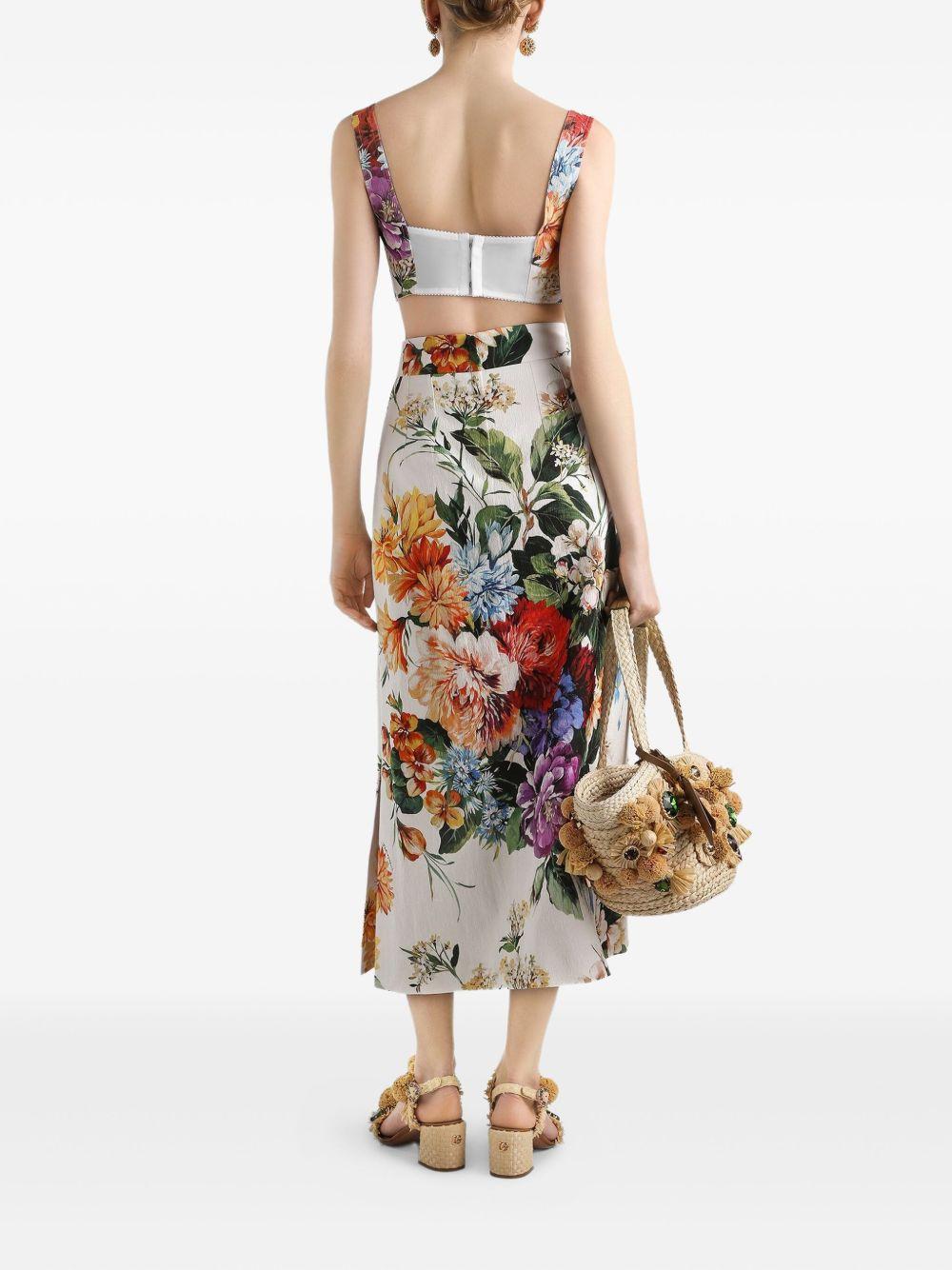 DOLCE e GABBANA Gonna con stampa bouquet fiori
