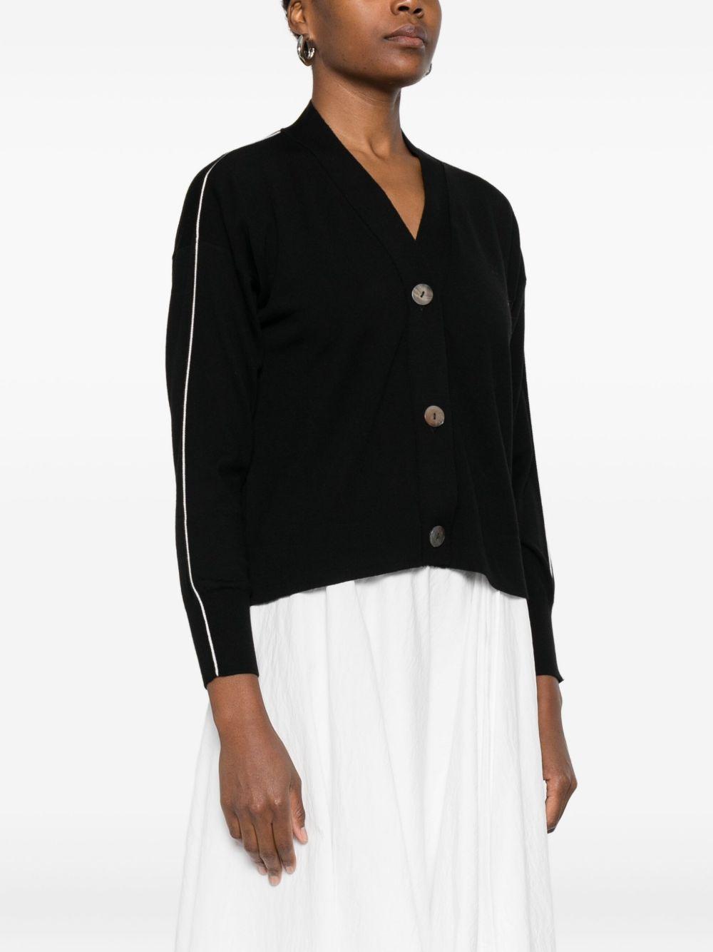 ALPHA STUDIO Cardigan nero con bottoni e dettagli a bordo