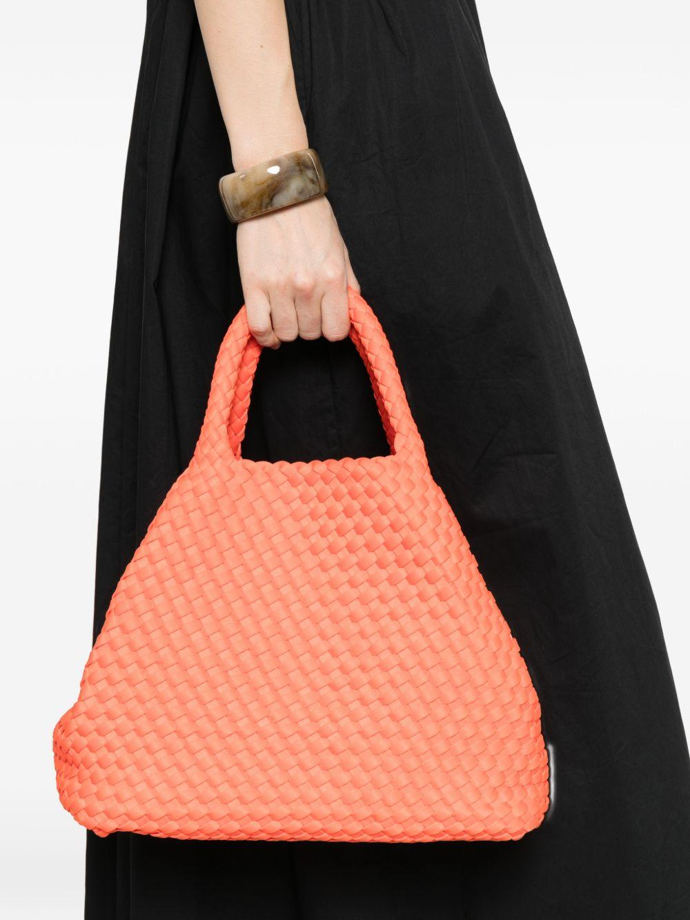 MARREA Borsa a mano arancione con texture intrecciata